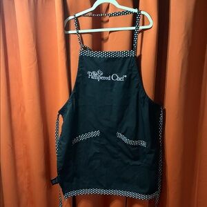 Pampered Chef Black Apron with Polka Dot Accents